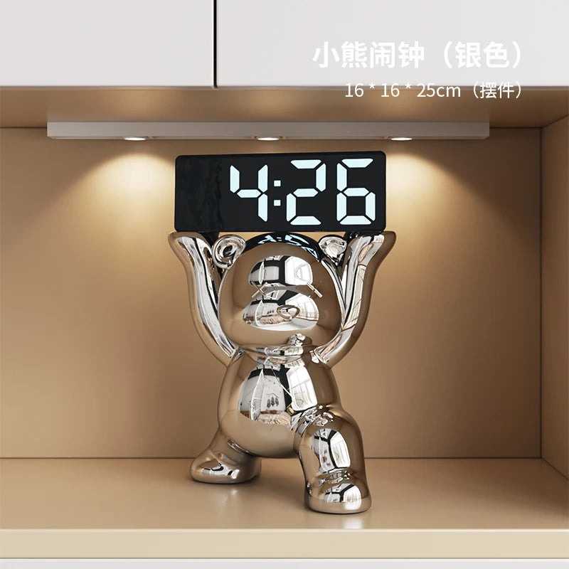 Led Silent Table Clocks Unique Luxury Cute Aesthetic Alarm Clock Nordic Modern Desk Clock Office Digital Clocks Decoration